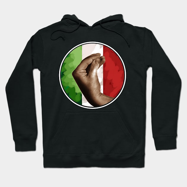 Italian Hand Gesture Italia Italy Italiano Flag Funny Sign Hoodie by BOB